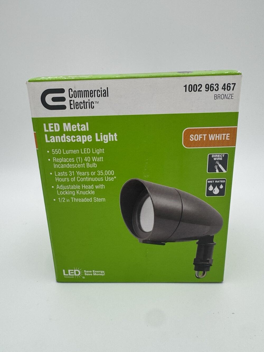 Commercial Electric Integrated LED Landscape Flood Light Bronze 14-Watt NEW